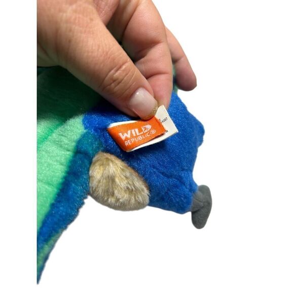 Wild Republic Peacock Plush Stuffed Animal Blue Green Gray Colorful Bird - Picture 2 of 3